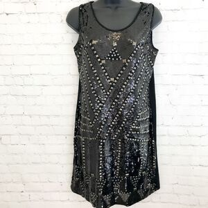 Dulcci Velan black sequin sleeveless dress size medium 